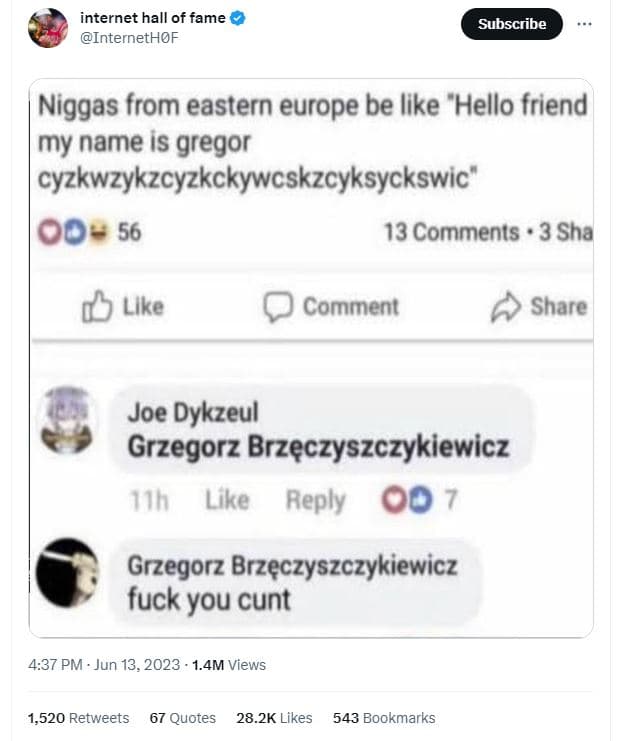 Internet hall of fame internethof subscribe niggas from eastern europe be like '