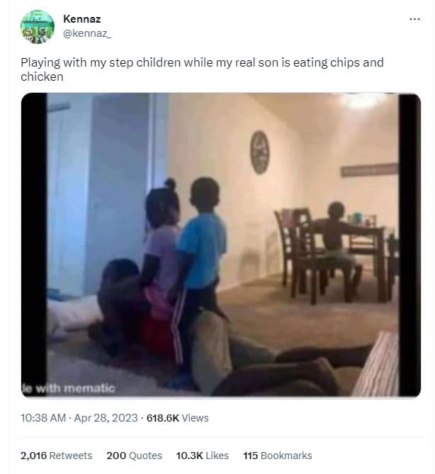 Kennaz kennaz playing with my step children while my real son is eating chips an