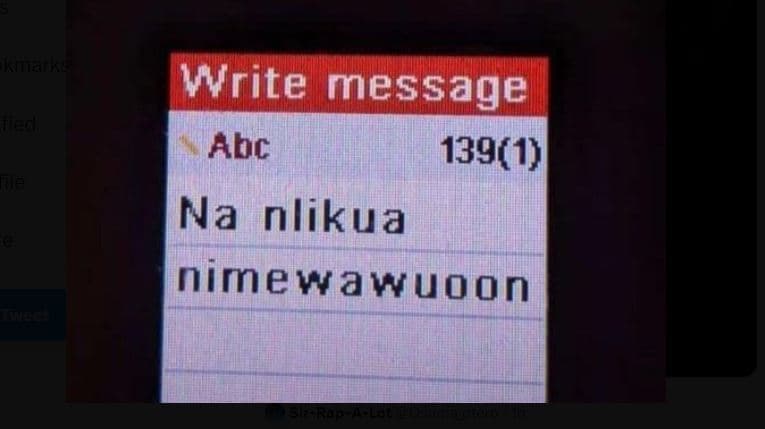 S write message abc 1391 na nlikua nimewawuoon 1 1 1 1 1