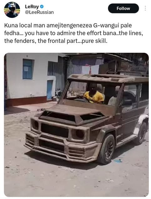 Leroy leerussian follow kuna local man amejitengenezea gwangui pale fedha you ha