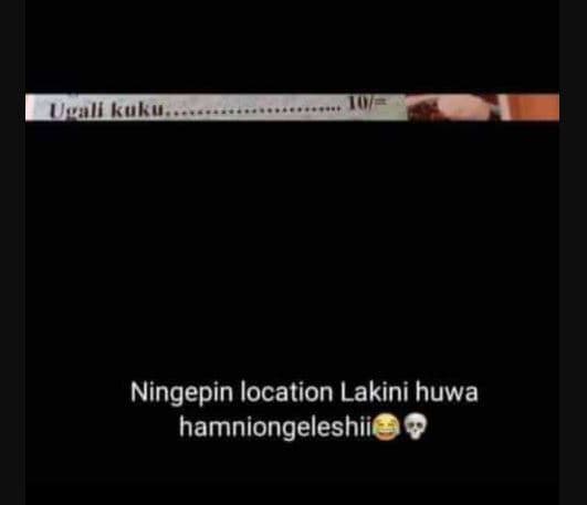 Ningepin location lakini huwa hamniongeleshii