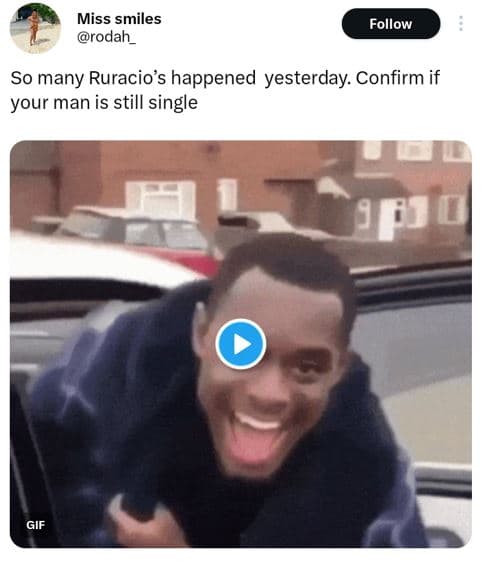 Miss smiles rodah _ follow so many ruracio's happened yesterday. confirm if your