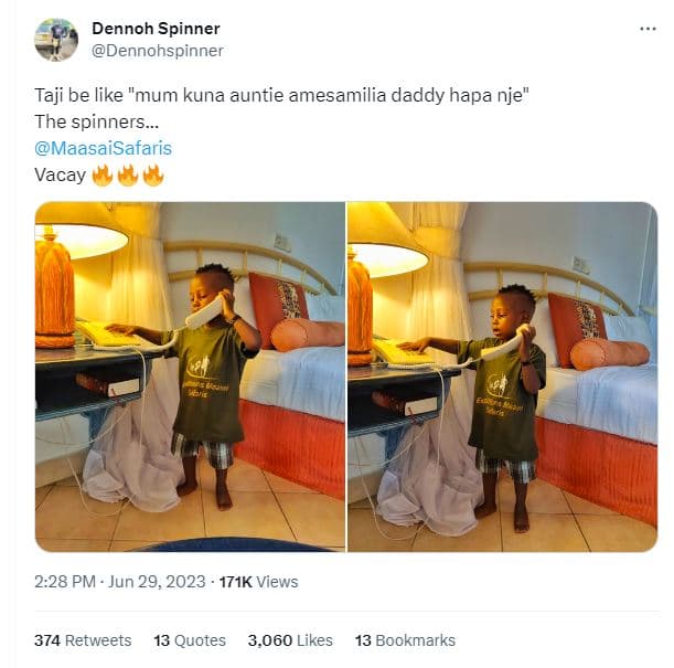 Dennoh spinner dennohspinner taji be like mum kuna auntie amesamilia daddy hapa