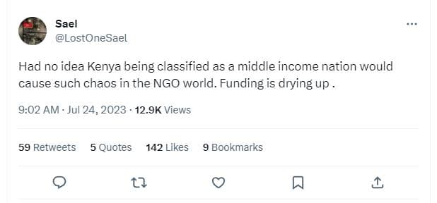 Sael lostonesael had no idea kenya being classified as middle income nation woul