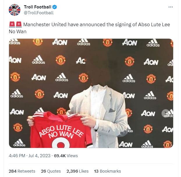 Troll football trollfootball manchester united have announced the signing of abs