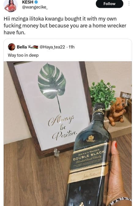 Kesh wangecike follow hii mzinga ilitoka kwangu bought it with my own fucking mo