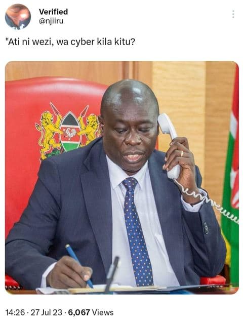 Verified njiiru ati ni wezi, wa cyber kila kitu? 14.26 . 27 jul 23 . 6,067 views