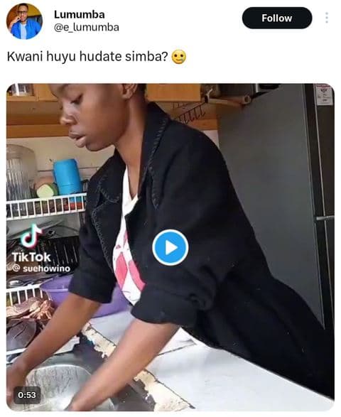 Lumumba e_lumumba follow kwani huyu hudate simba? tiktok suehowino 053