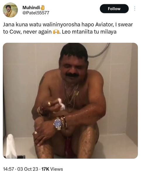 Muhindi patel55577 follow jana kuna watu walininyorosha hapo aviator swear to co