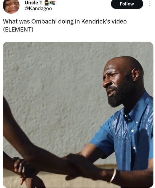 Uncle t kandagoo follow what was ombachi doing in kendrick's video element