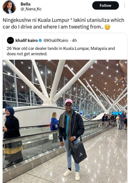 Bella nana_kc follow ningekushw ni kuala lumpur lakini utaniuliza which car do d