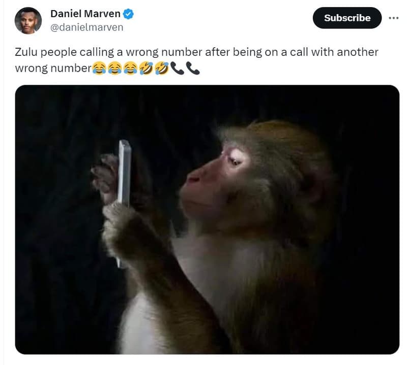 Daniel marven danielmarven subscribe zulu people calling a wrong number after be