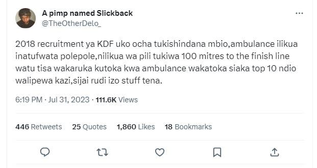 A pimp named slickback theotherdelo _ recruitment ya kdf uko ocha tukishindana m