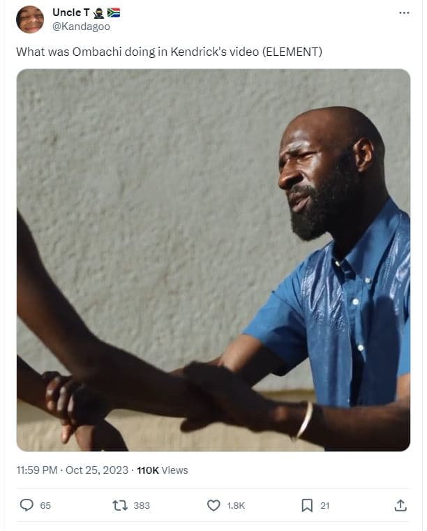 Uncle t kandagoo what was ombachi doing in kendrick's video element 11.59 pm oct