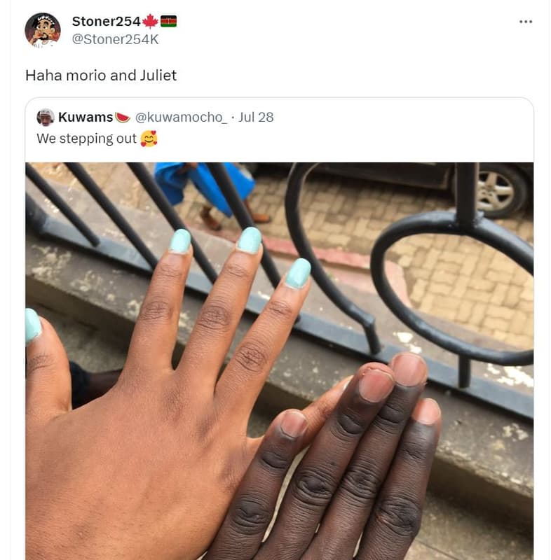 Stoner254 stoner254k haha morio and juliet kuwams kuwamocho_ jul 28 we stepping