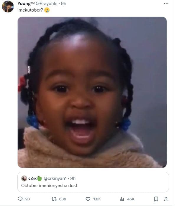 Young brayohki 9h imekutober? cxk crkinyani 9h october imenionyesha dust tl 638