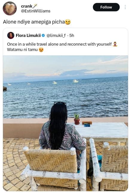 Crank estinwilliams follow alone ndiye amepiga picha flora limukii limukii_f 5h