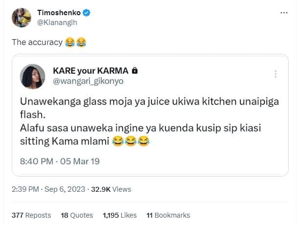 Timoshenko kianangih the accuracy kare your karma wangari_gikonyo unawekanga gla