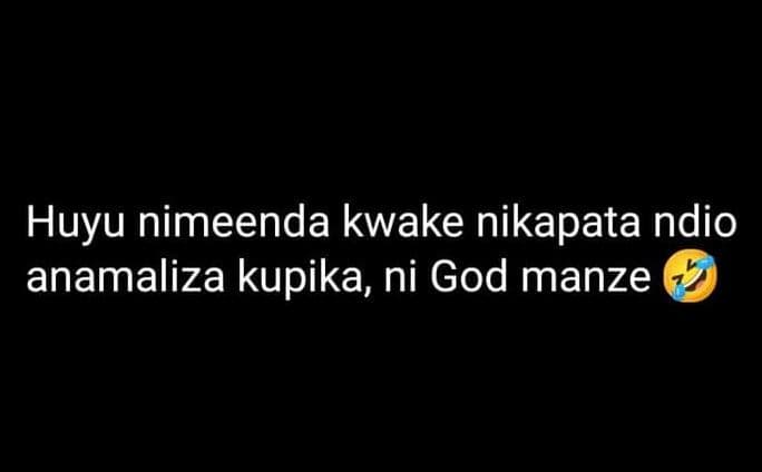 Huyu nimeenda kwake nikapata ndio anamaliza kupika ni god manze