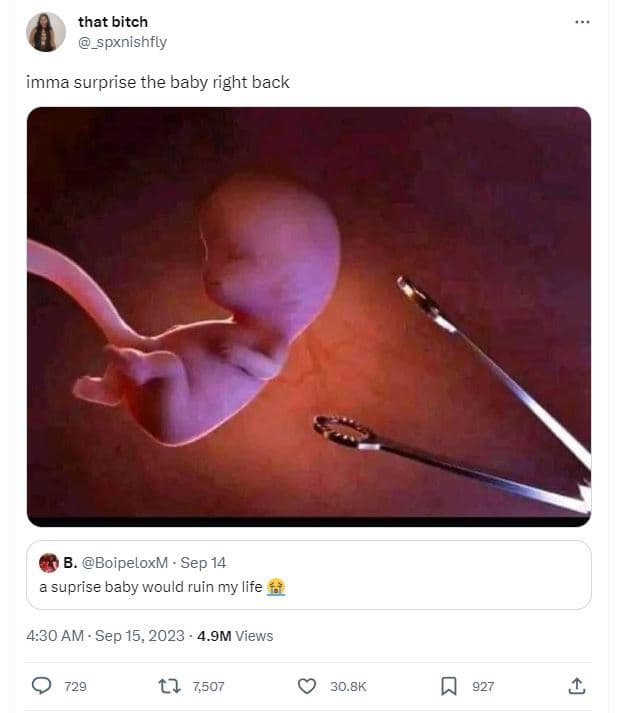 That bitch spxnishfly imma surprise the baby right back b. boipeloxm sep suprise