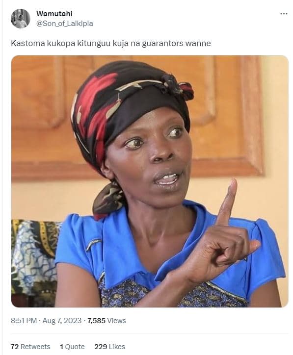 Wamutahi son_of_laikipia kastoma kukopa kitunguu kuja na guarantors wanne 8.51 p