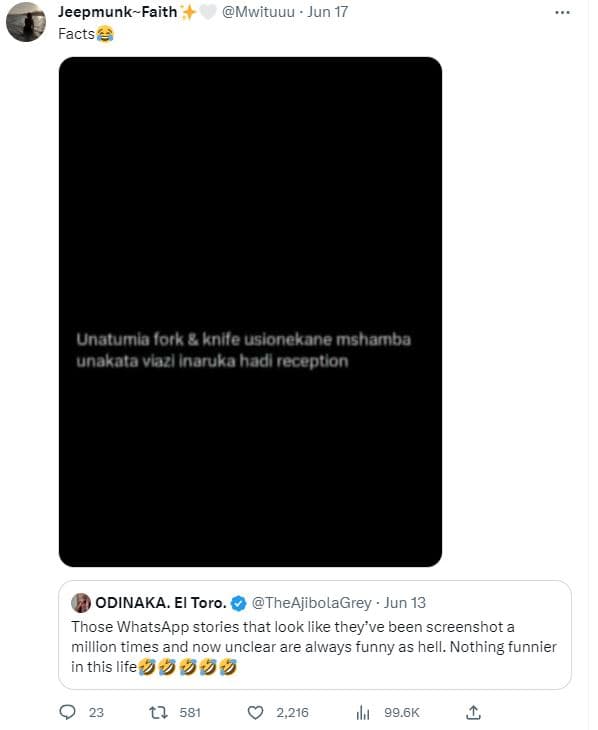 Jeepmunkfaith facts mwituuu jun 17 unatumla fork knlfe uslonekane mshamba unakot