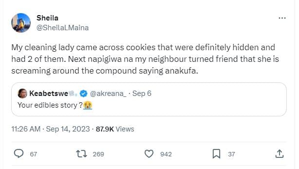 Sheila sheilalmaina my cleaning lady came across cookies that were definitely hi