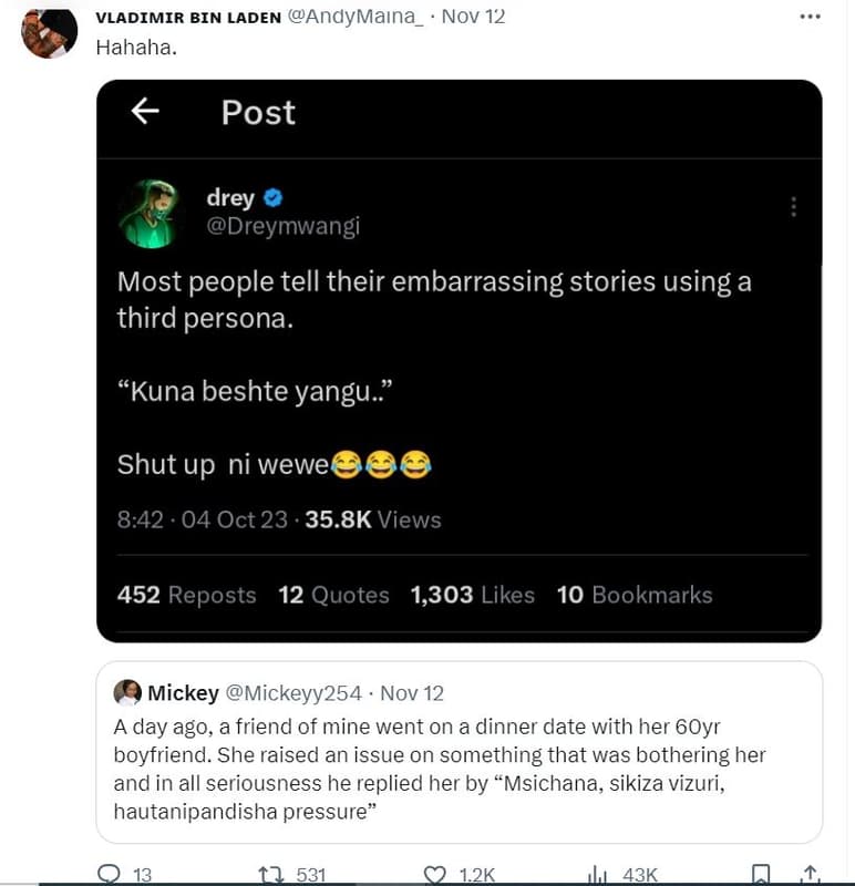 Vladimir bin laden andymaına nov 12 hahaha. post drey dreymwangi most people tel