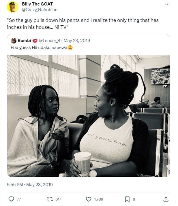 Billy the goat crazy_nairobian so the guy pulls down his pants and realize the o