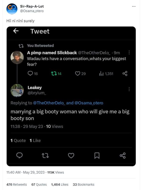 Sirrapalot osama_otero hii ni nini surely tweet tl you retweeted a pimp named sl