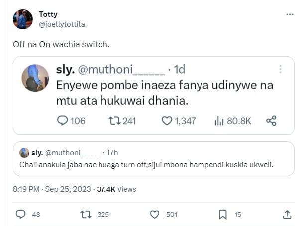 Totty joellytottila off na on wachia switch_ sly. muthoni 1d enyewe pombe inaeza