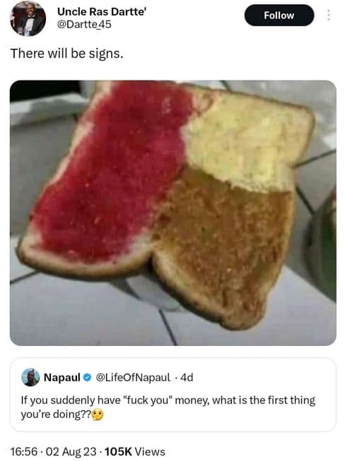 Uncle ras dartte' dartte45 follow there will be signs. napaul lifeofnapaul ad if