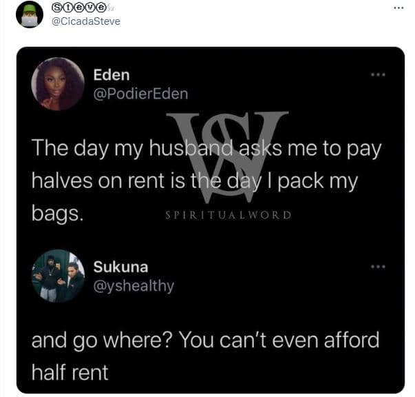 00 cicadasteve eden podiereden 'husbandasks the day my me to pay halves on rent