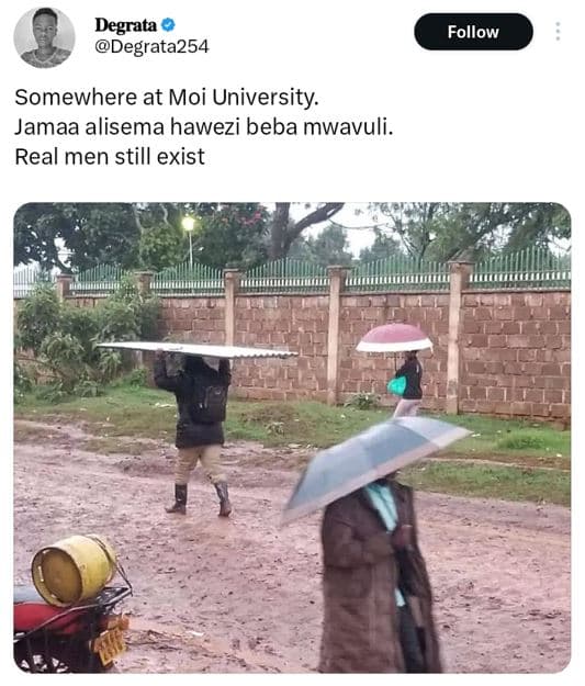 Degrata degrata254 follow somewhere at moi university. jamaa alisema hawezi beba