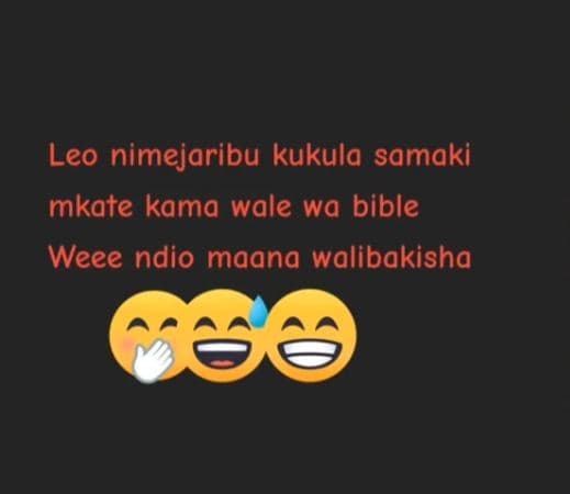 Leo nimejaribu kukula samaki mkate kama wale wa bible weee ndio maana walibakish