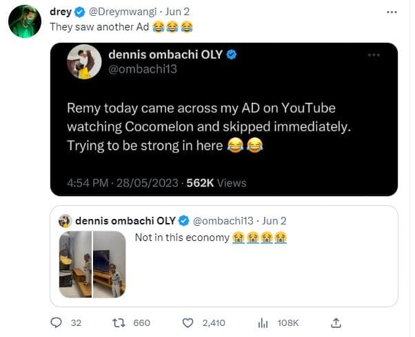 Drey dreymwangi jun 2 they saw another ad 6 dennis ombachi oly ombachi13 remy to