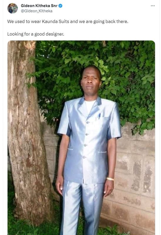 Gideon kitheka snr gideon_kitheka we used to wear kaunda suits and we are going