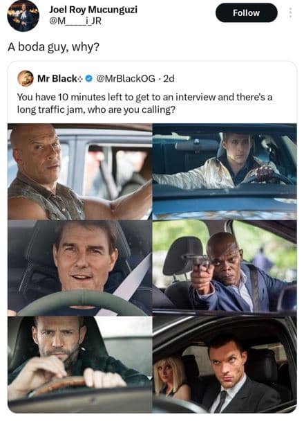 Joel roy mucunguzi ivl ijr follow a boda guy why? mr black mrblackog you have 10