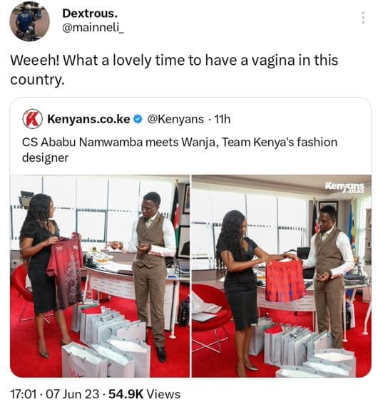 Dextrous_ mainneli weeeh! what a lovely time to have a vagina in this country ke