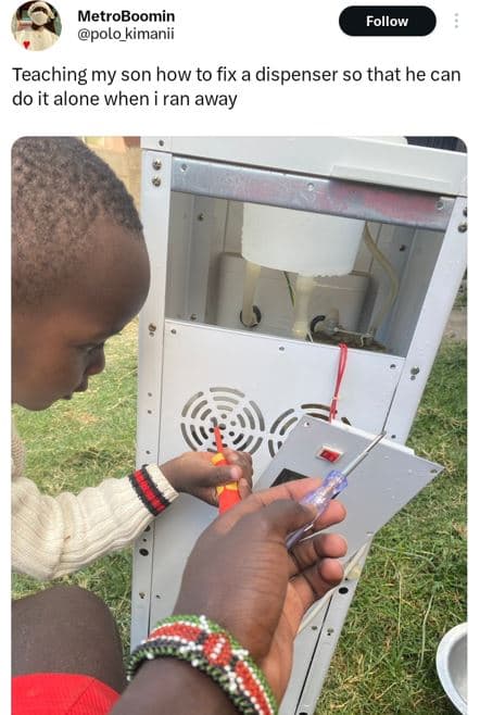 Metroboomin polo_kimanii follow teaching my son how to fix a dispenser so that h