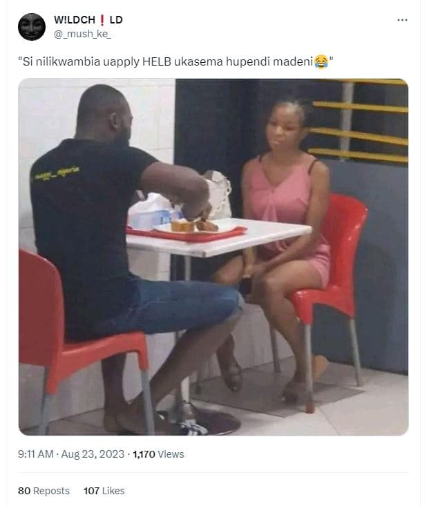 Wildch ld _mush_ke si nilikwambia uapply helb ukasema hupendi madeni 9.11 am aug