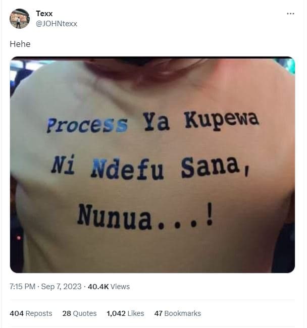 Texx johntexx hehe process ya kupewa ni ndefu sana , nunua . 715 pm sep 40.4k vi