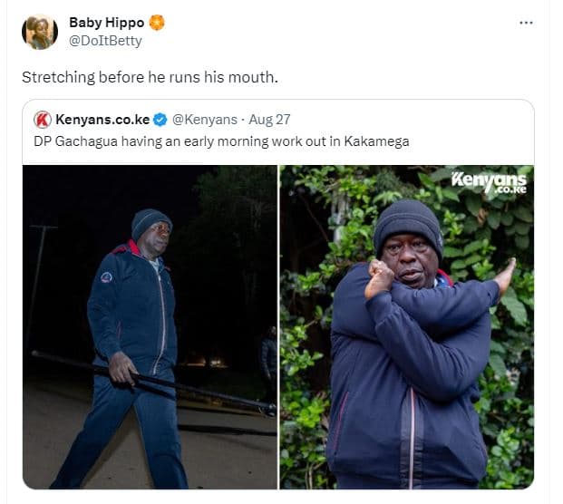 Baby hippo doitbetty stretching before he runs his mouth. kenyans.co.ke kenyans