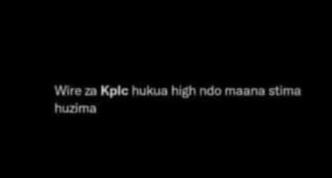 Wire za kplc hukua high ndo maanu stima hunma
