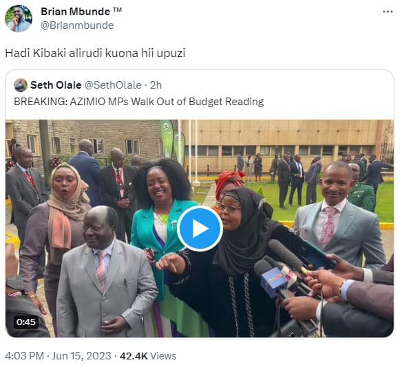 Brian mbunde tm brianmbunde hadi kibaki alirudi kuona hii upuzi seth olale setho