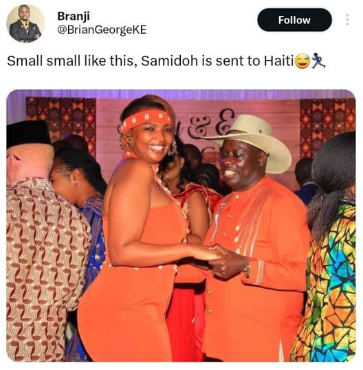 Branji briangeorgeke follow small small like this, samidoh is sent to haiti