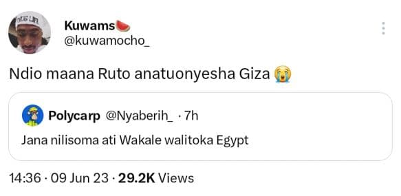 Kuwams kuwamocho ndio maana ruto anatuonyesha giza polycarp nyaberih _ 7h jana n
