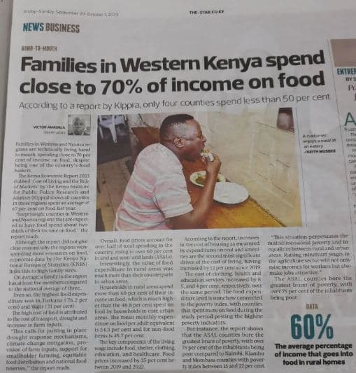 '2udtli mews business families in western kenya spend ekivef close to 70 of inco