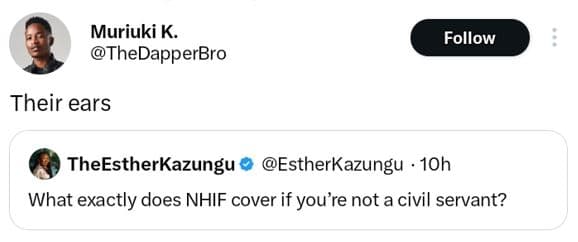 Muriuki k thedapperbro follow their ears theestherkazungu estherkazungu 1oh what