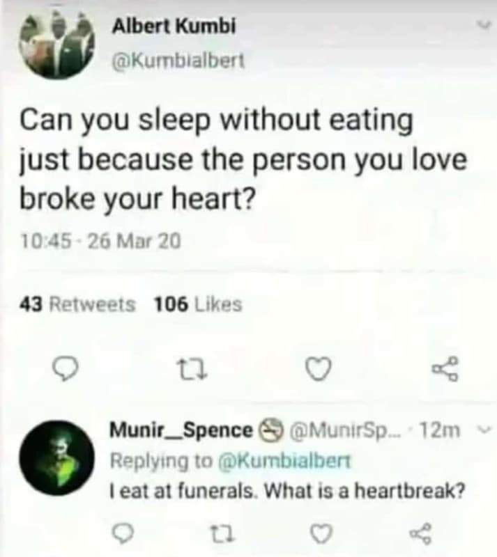 Albert kumbi kurnbialbert can you sleep without eating just because the person y